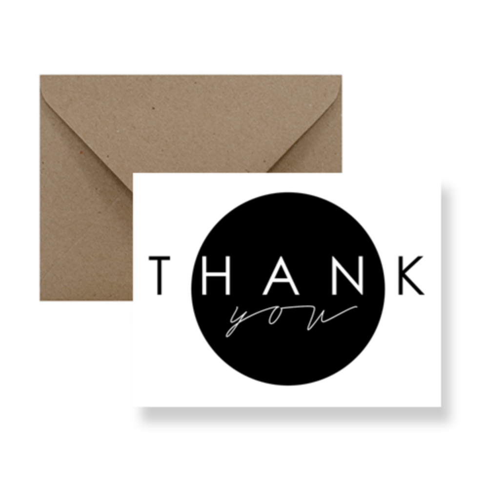 Greeting Card - Thank You Black